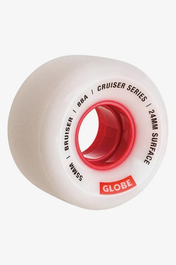 Globe Brand Bruiser Cruiser - White/Red - Skateboard Wheel 55mm < Wheels | Components