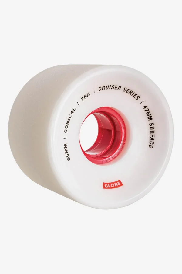 Globe Brand Conical Cruiser - White/Red - Skateboard Wheel 65mm < Wheels | Components