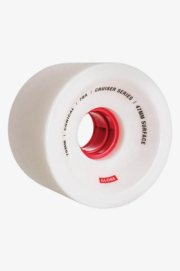 Globe Brand Conical Cruiser - White/Red - Skateboard Wheel 70mm < Wheels | Components