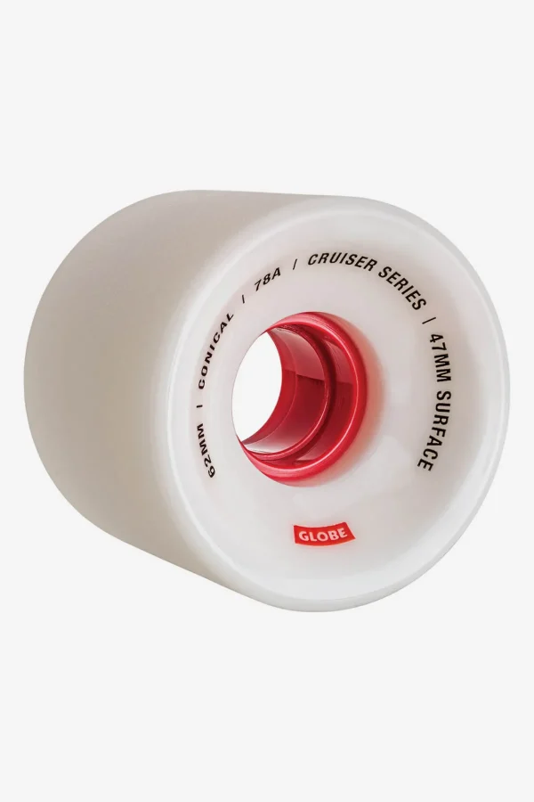 Globe Brand Conical Cruiser - White/Red - Skateboard Wheel 62mm < Wheels | Components