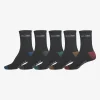Globe Brand Ingles Crew Sock 5 Pack - Assorted < Socks
