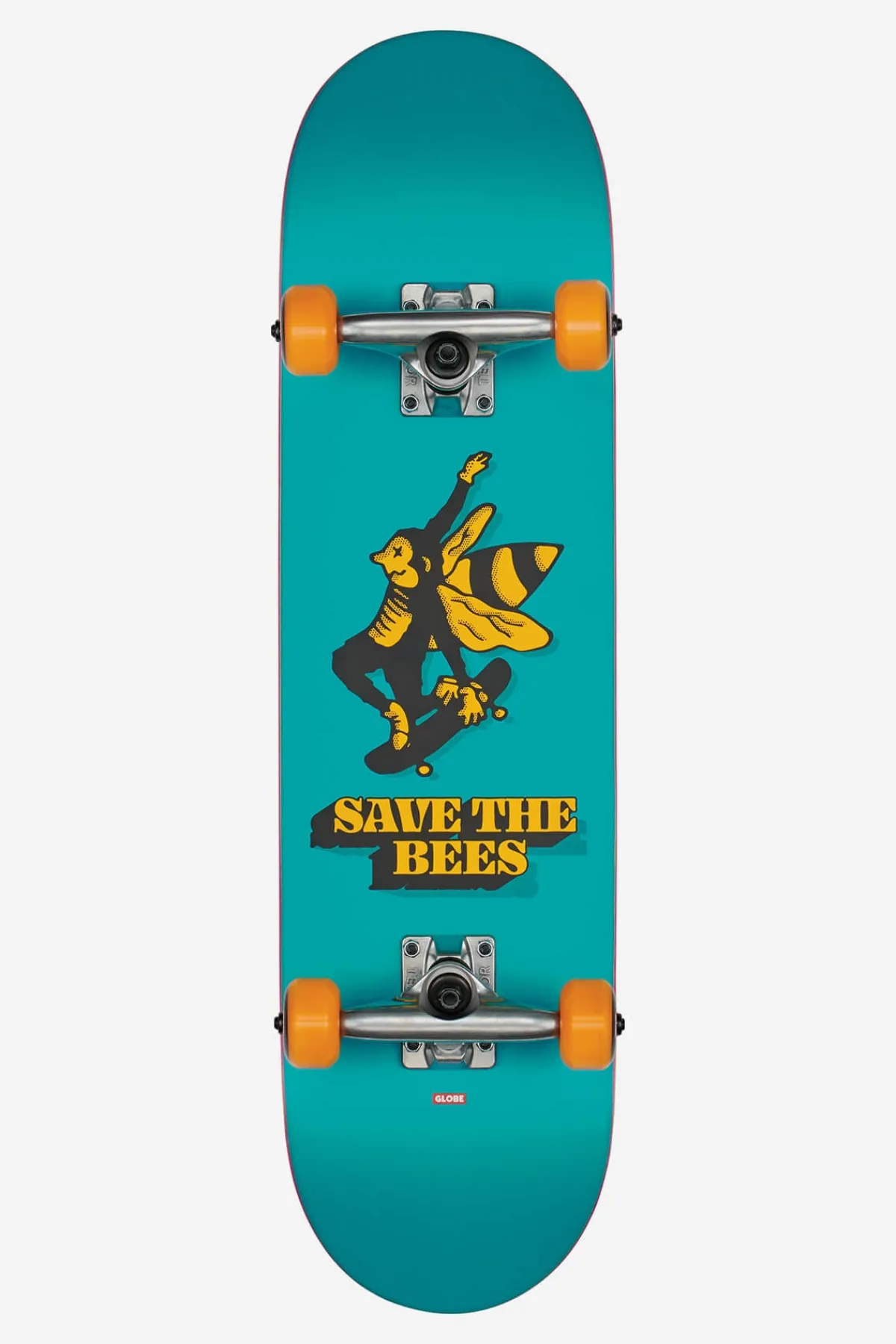 save_the_bees_mid__blue___0.webp Globe Brand Save The Bees Mid - - 7.6" Kids Complete Skateboard<Kids Kids Completes