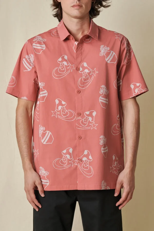 Globe Brand Underground Holiday SS Shirt - Smoke < Clothing